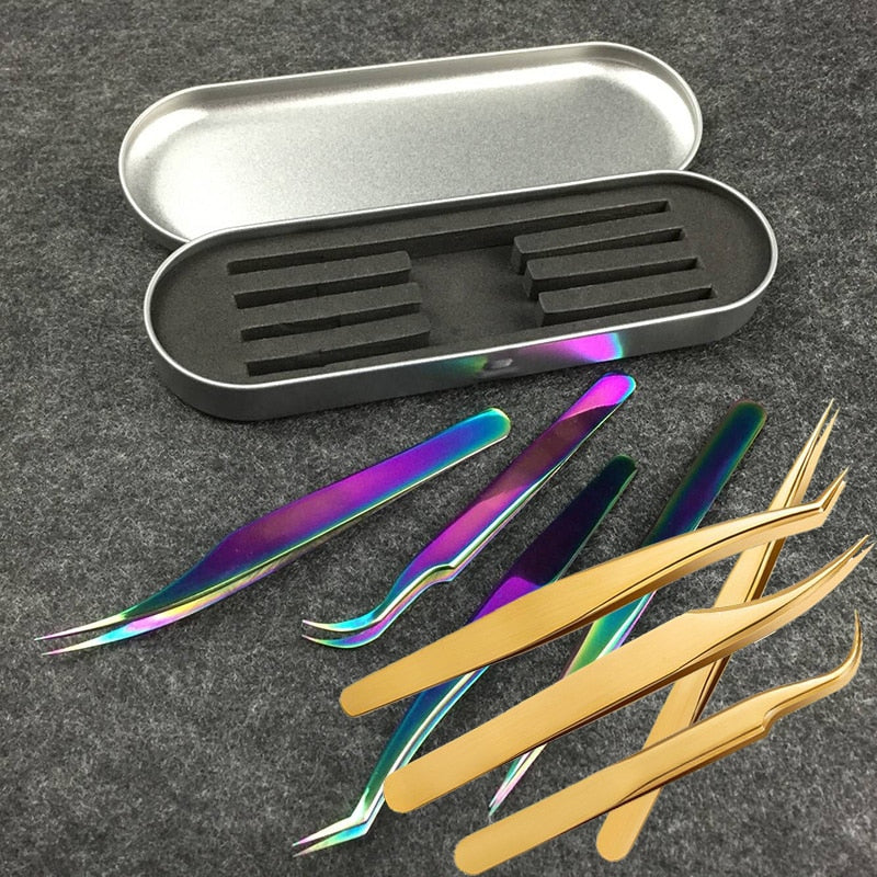 Lash Tweezers, Nail Art, Makeup Tools & Hobbies 4 Pcs