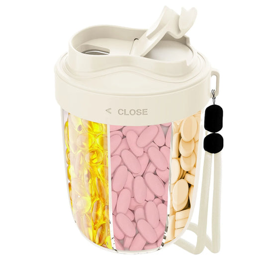 7 Compartment Supplement & Pill Organizer Bottle