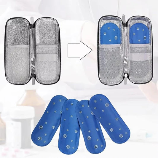 Insulated Medical Cooler Travel Case with Ice Pack (1-6pcs)