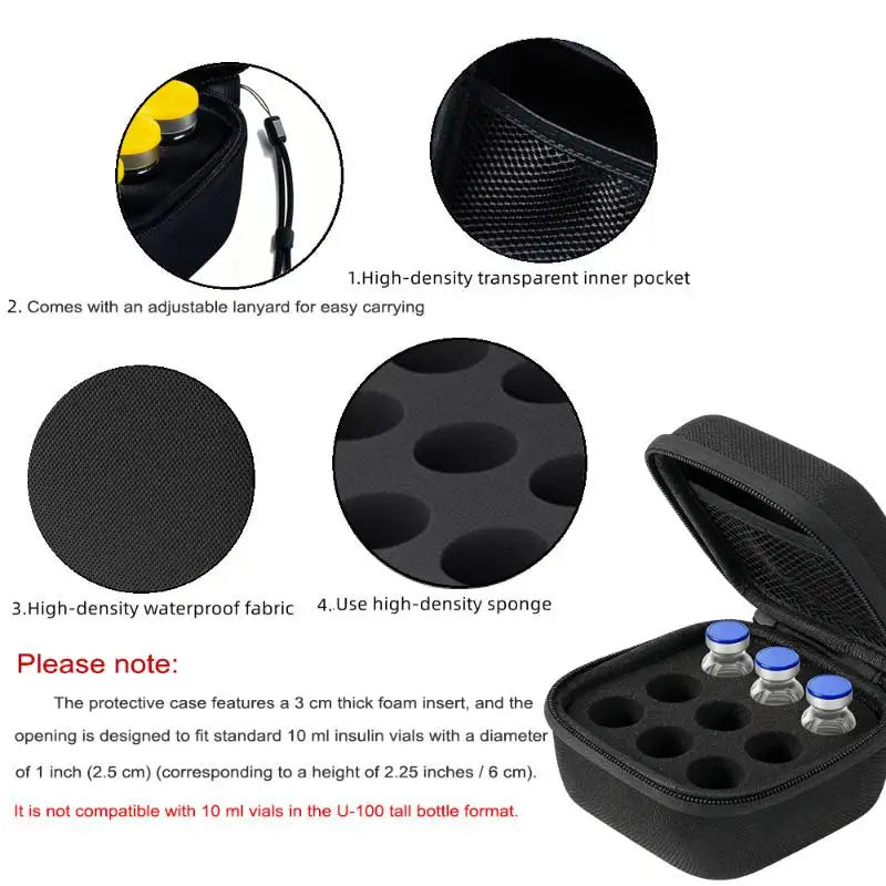 Premium Hard Shell Travel 10mL 9 Vial Organizer