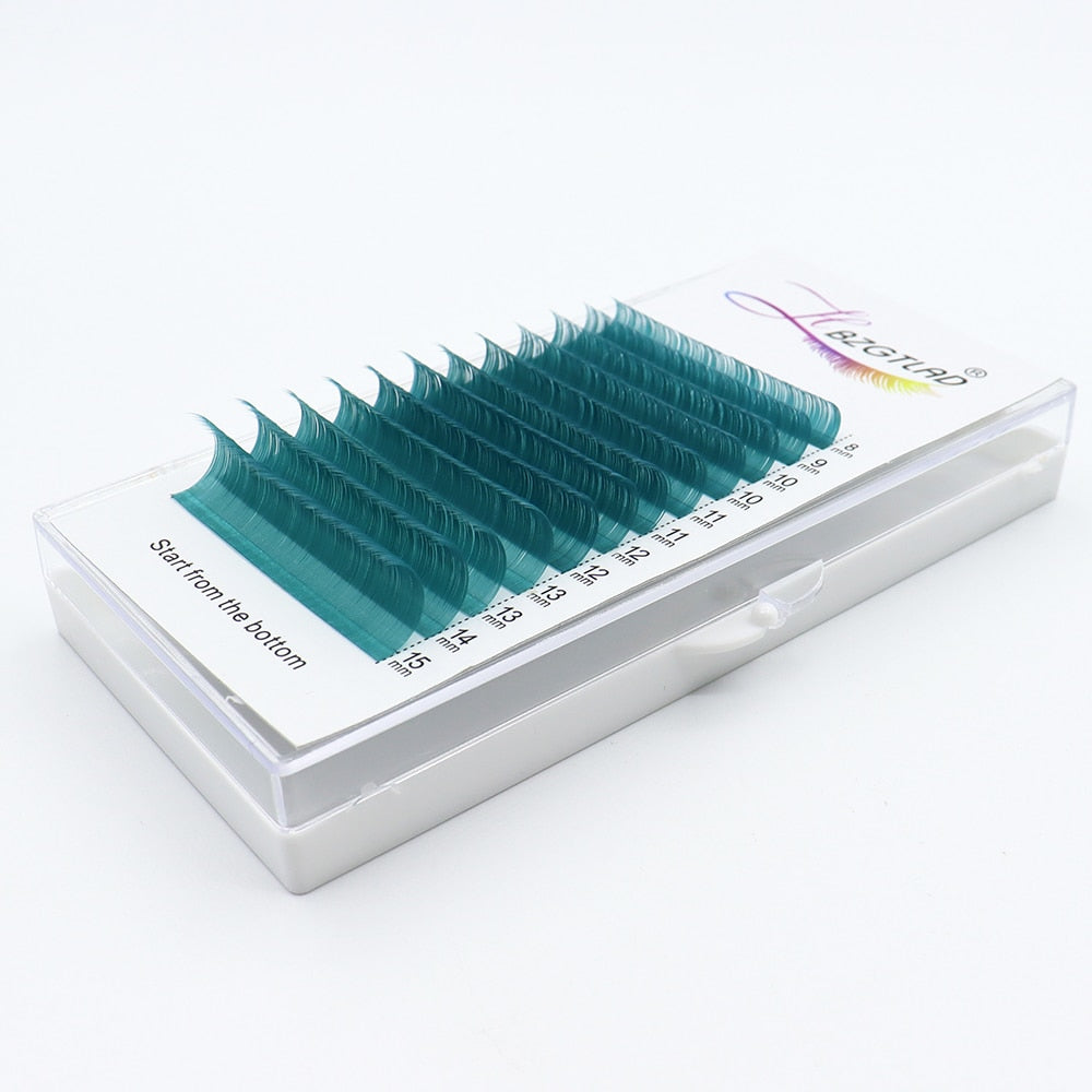 HBZGTLAD Color Lash Purple Blue Brown Green Red White Pink Yellow Eyelash Extensions Individual False Colored Mink Lashes Makeup