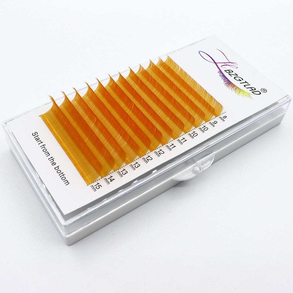HBZGTLAD Color Lash Purple Blue Brown Green Red White Pink Yellow Eyelash Extensions Individual False Colored Mink Lashes Makeup