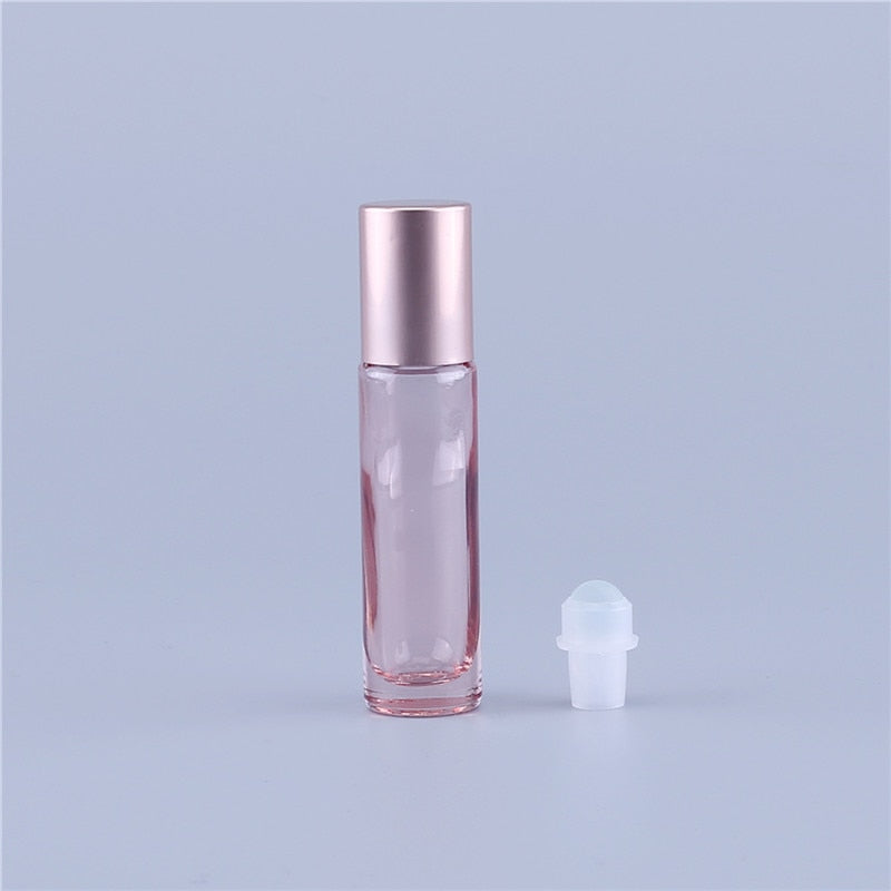 10ml Pretty Pink Roll-On Glass Vial - Essential Oils Or Perfume, A Reusable DIY Tool!