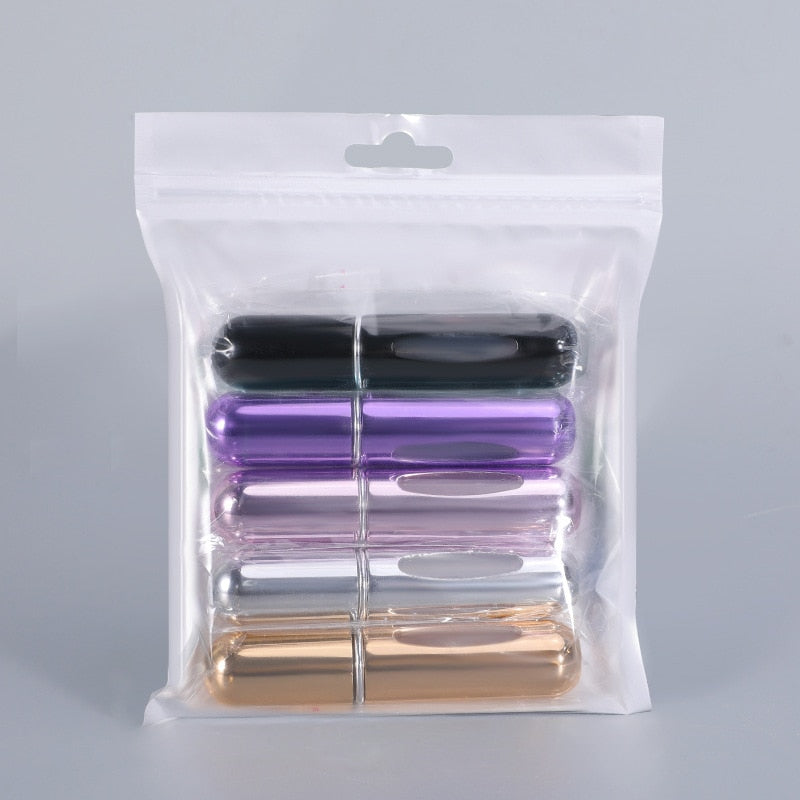 5pcs Refillable Vials: Perfume Or Cologne Aluminum Bottle Beauty Tool Travel Liquid Perfume Bottles