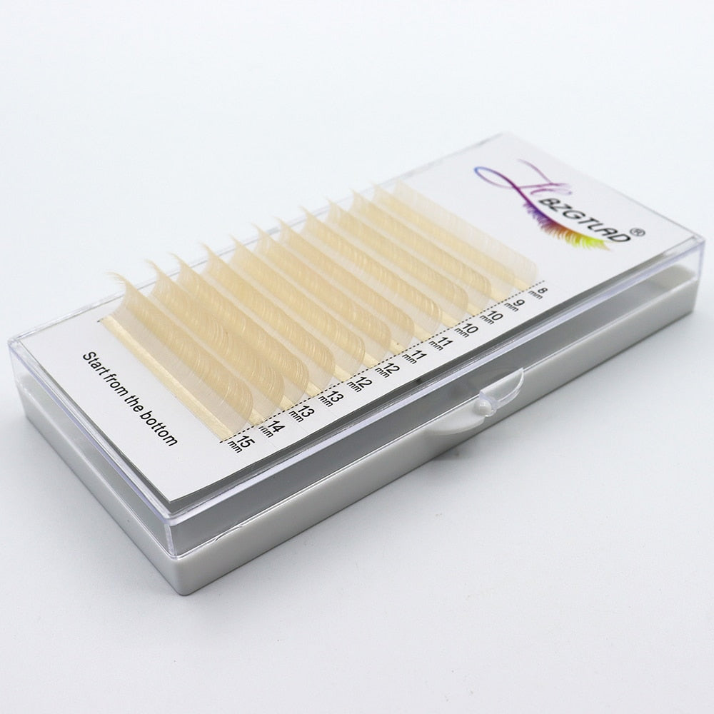 HBZGTLAD Color Lash Purple Blue Brown Green Red White Pink Yellow Eyelash Extensions Individual False Colored Mink Lashes Makeup
