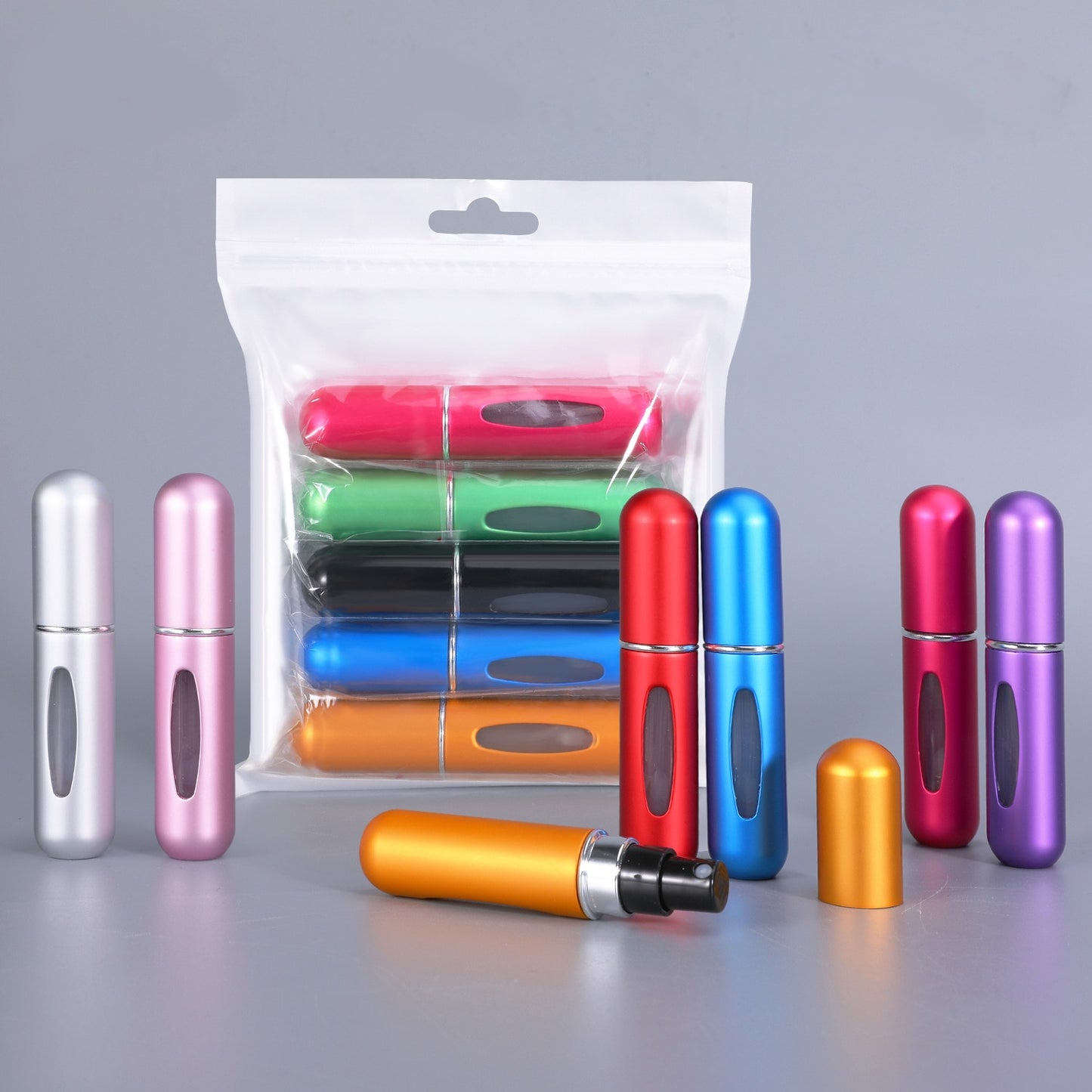 5pcs Refillable Vials: Perfume Or Cologne Aluminum Bottle Beauty Tool Travel Liquid Perfume Bottles