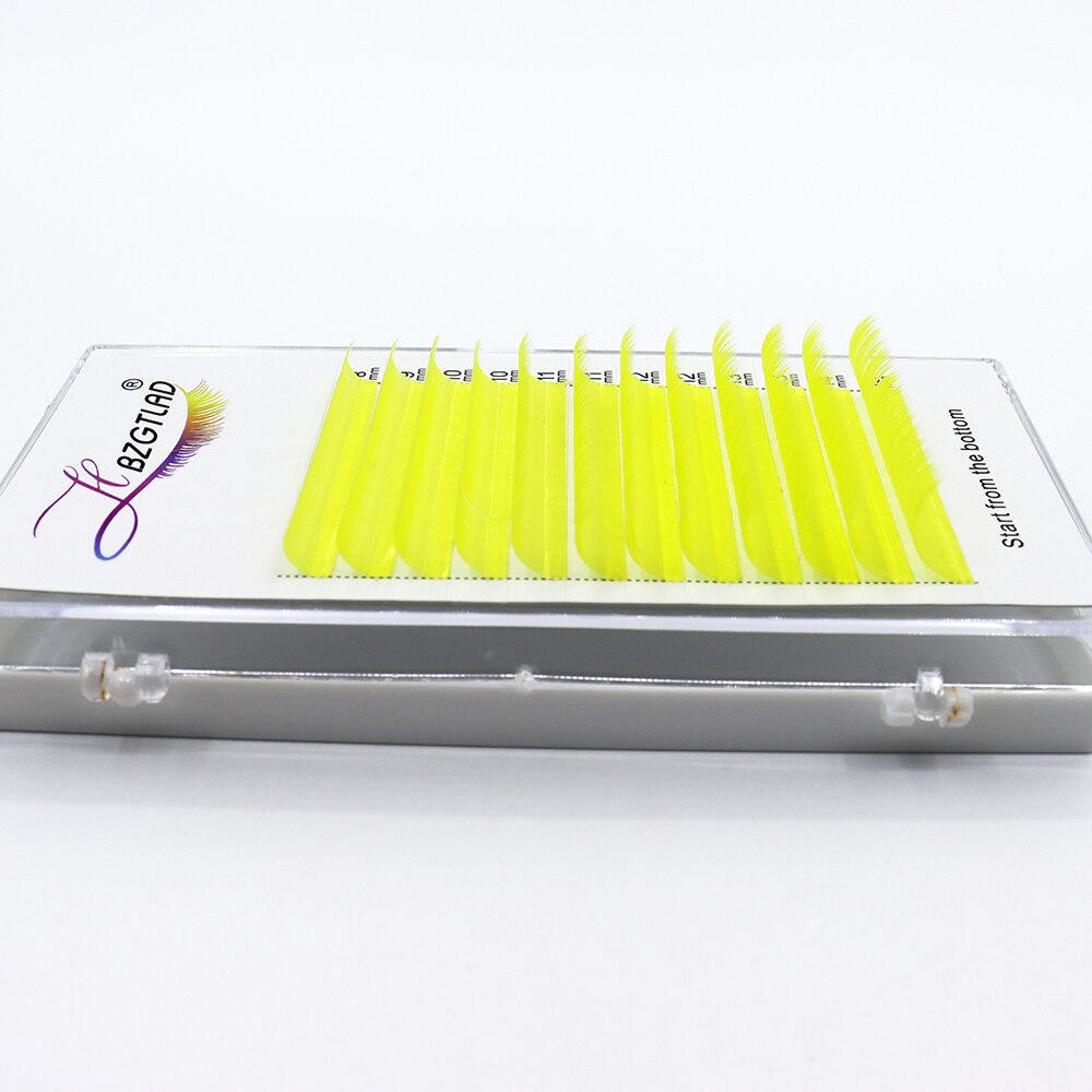 HBZGTLAD Color Lash Purple Blue Brown Green Red White Pink Yellow Eyelash Extensions Individual False Colored Mink Lashes Makeup