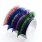 GLAMLASH Gradient Red Green Blue Purple Color Eyelash Extension Individual Faux Mink Ombre False Eye colored Lashes Makeup Tool
