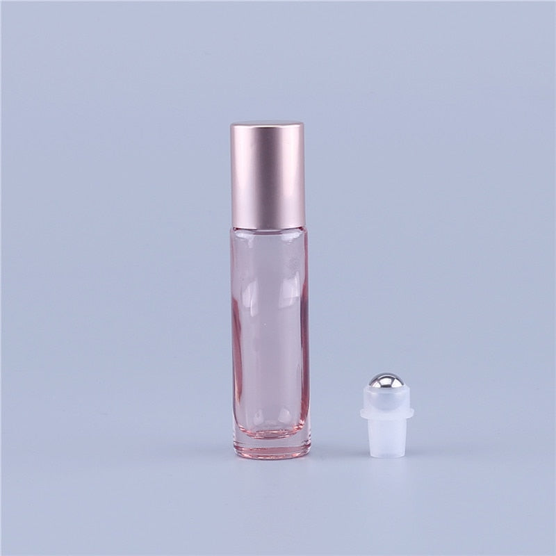 10ml Pretty Pink Roll-On Glass Vial - Essential Oils Or Perfume, A Reusable DIY Tool!