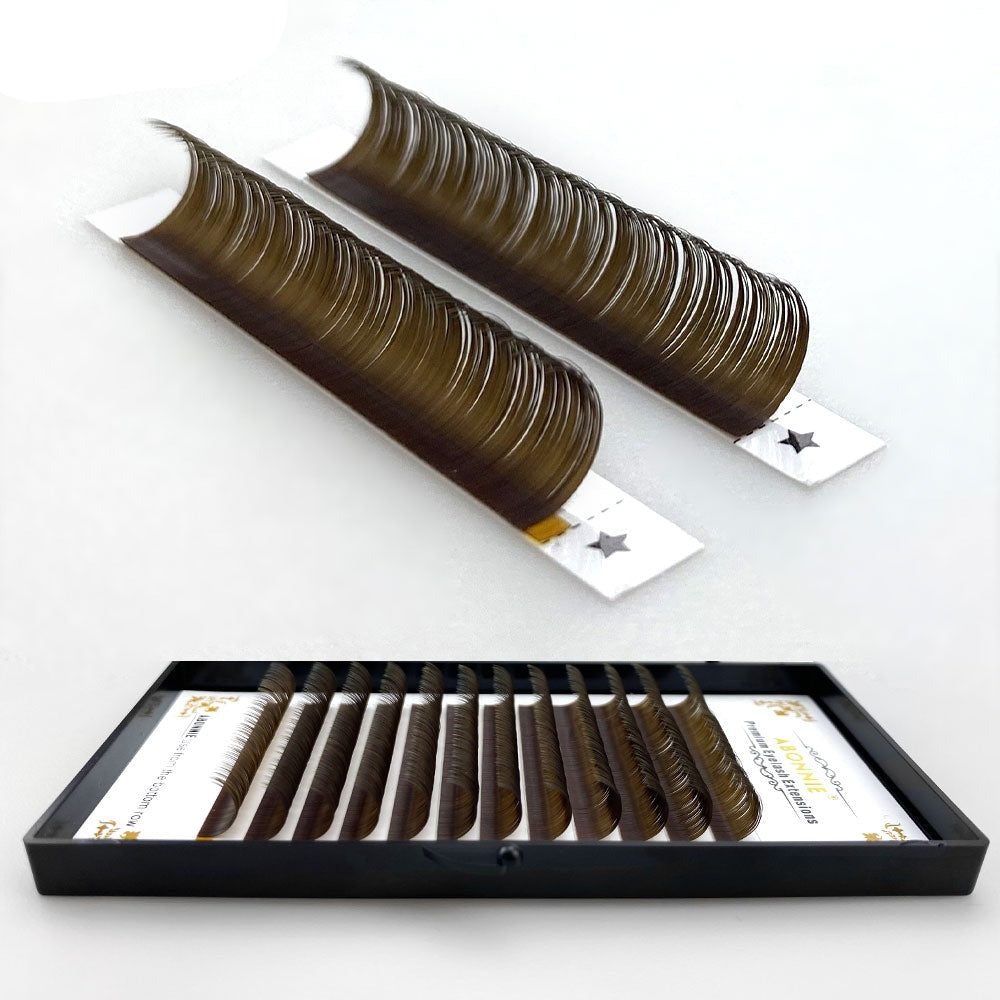 Natural Dark Brown Individual Korean Eyelash Extensions Mix 8-15mm