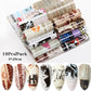 10Pcs/Set Stylish Nail Foil Abstract Transfer Decals