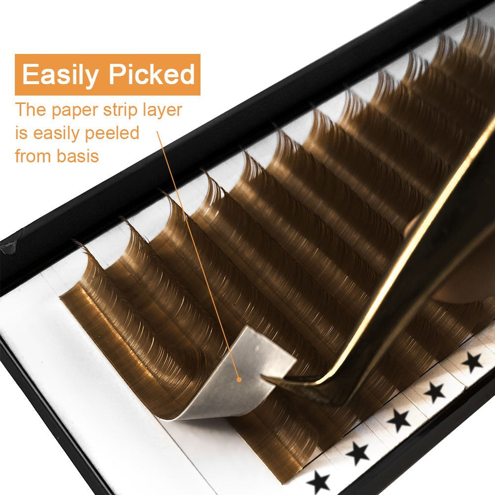 Natural Dark Brown Individual Korean Eyelash Extensions Mix 8-15mm