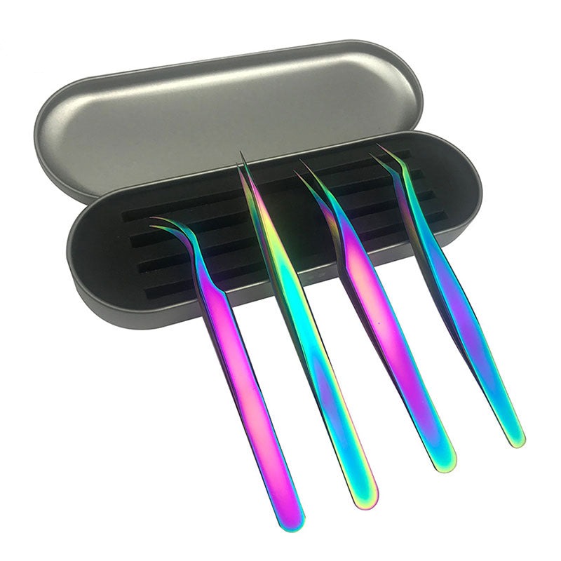 Lash Tweezers, Nail Art, Makeup Tools & Hobbies 4 Pcs