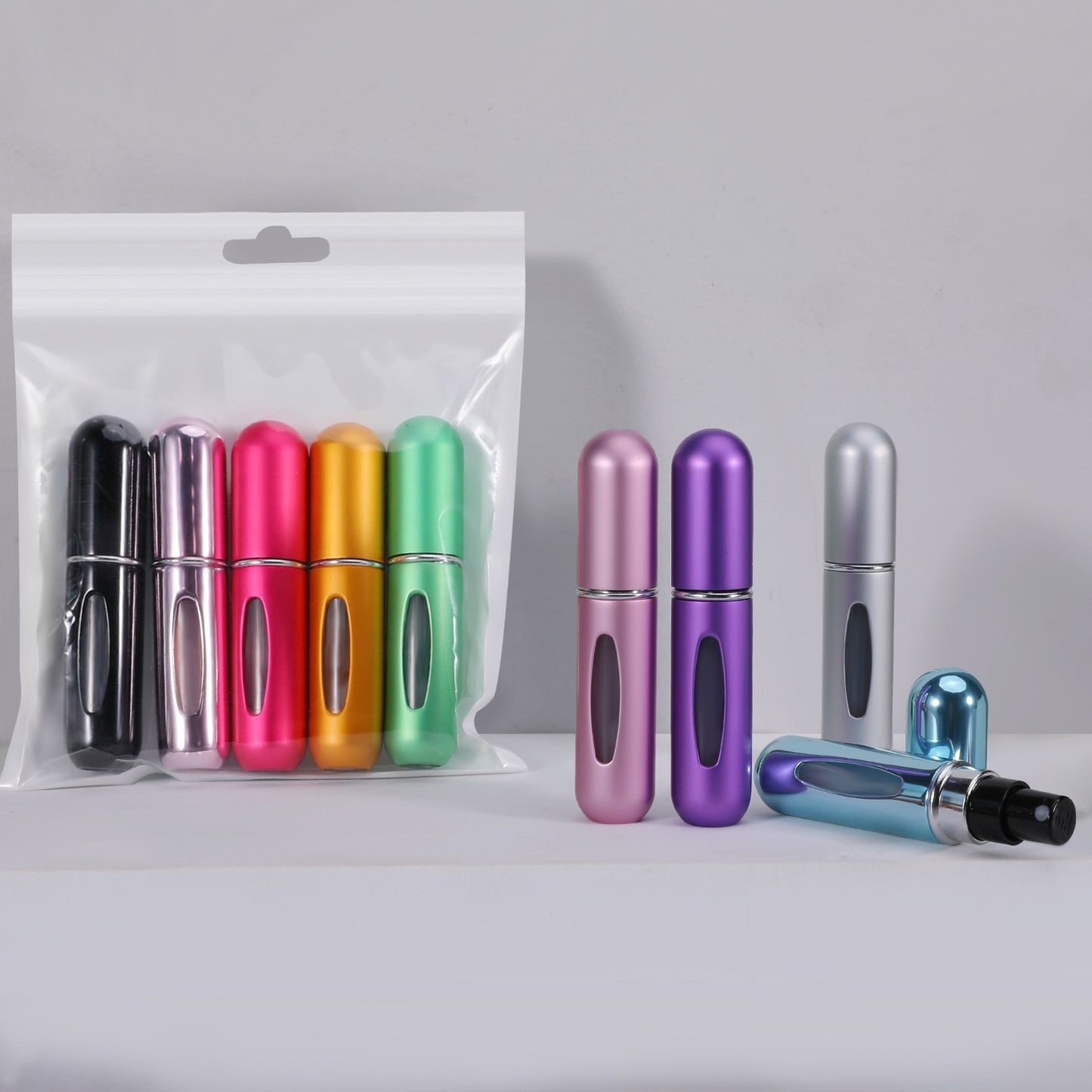 5pcs Refillable Vials: Perfume Or Cologne Aluminum Bottle Beauty Tool Travel Liquid Perfume Bottles