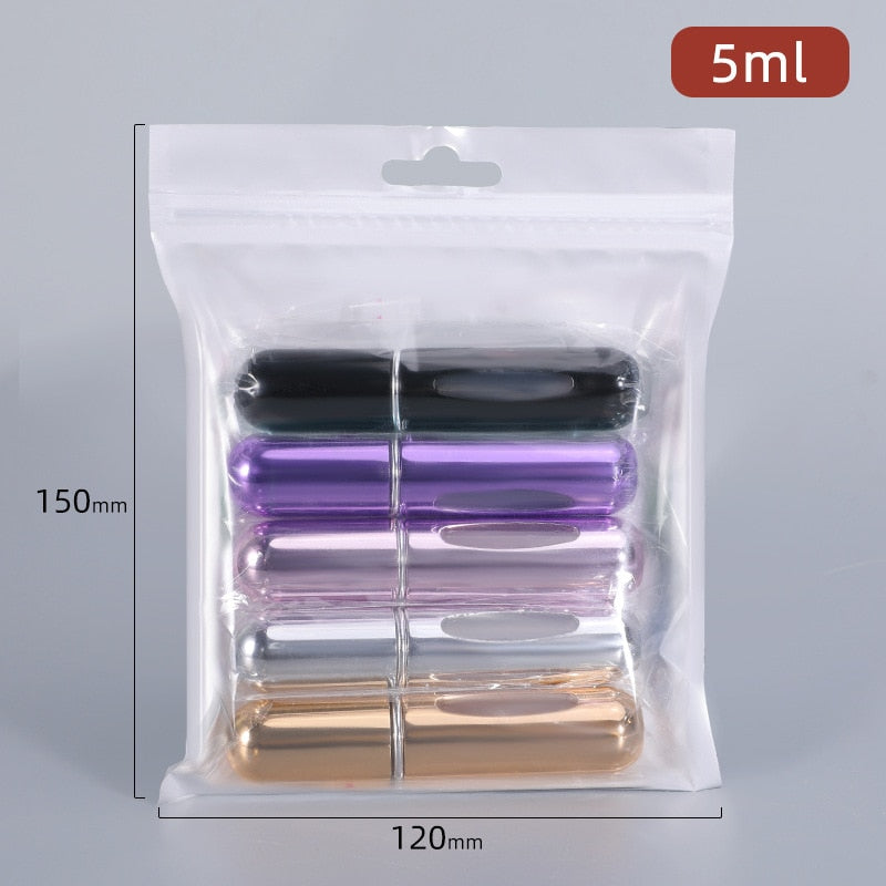 5pcs Refillable Vials: Perfume Or Cologne Aluminum Bottle Beauty Tool Travel Liquid Perfume Bottles