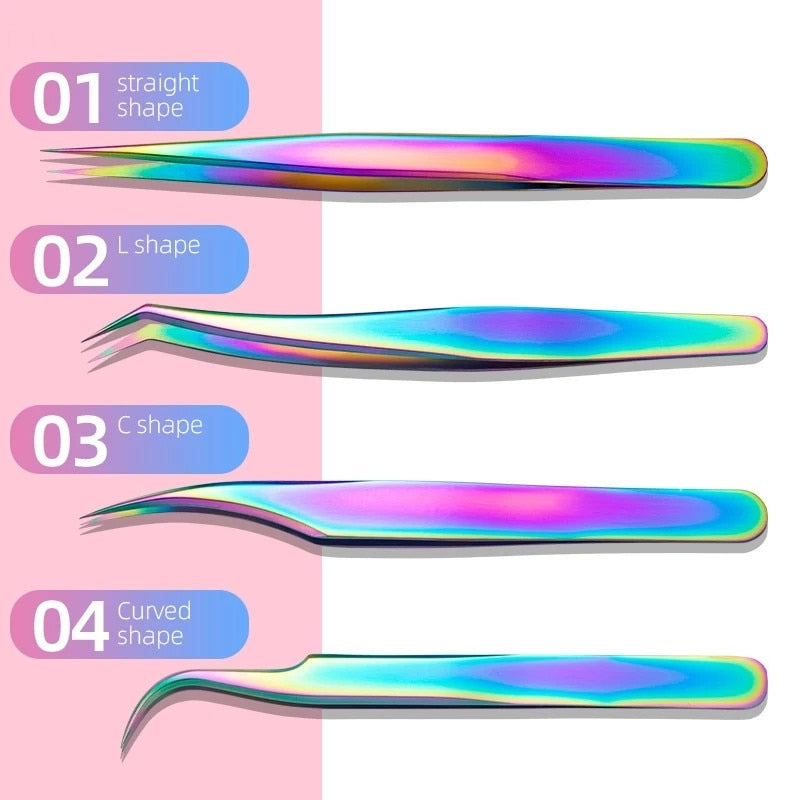 Lash Tweezers, Nail Art, Makeup Tools & Hobbies 4 Pcs