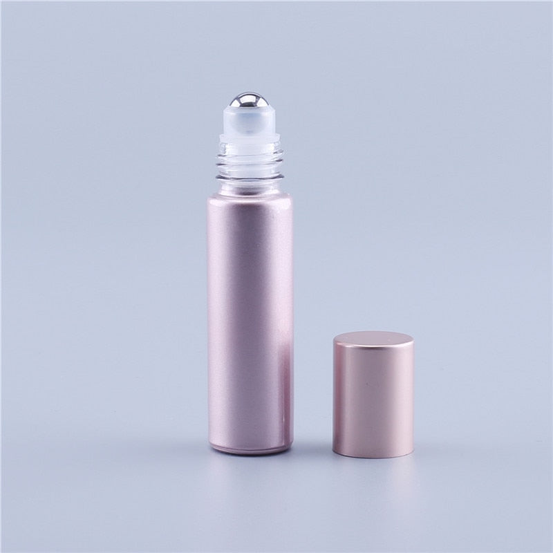 10ml Pretty Pink Roll-On Glass Vial - Essential Oils Or Perfume, A Reusable DIY Tool!