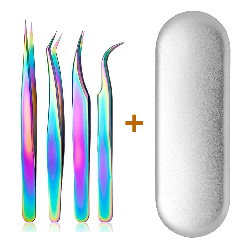 Lash Tweezers, Nail Art, Makeup Tools & Hobbies 4 Pcs
