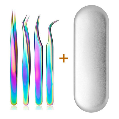 Lash Tweezers, Nail Art, Makeup Tools & Hobbies 4 Pcs
