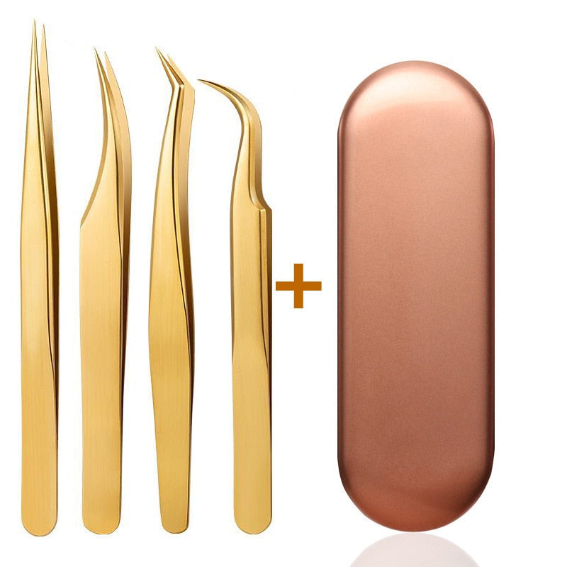Lash Tweezers, Nail Art, Makeup Tools & Hobbies 4 Pcs