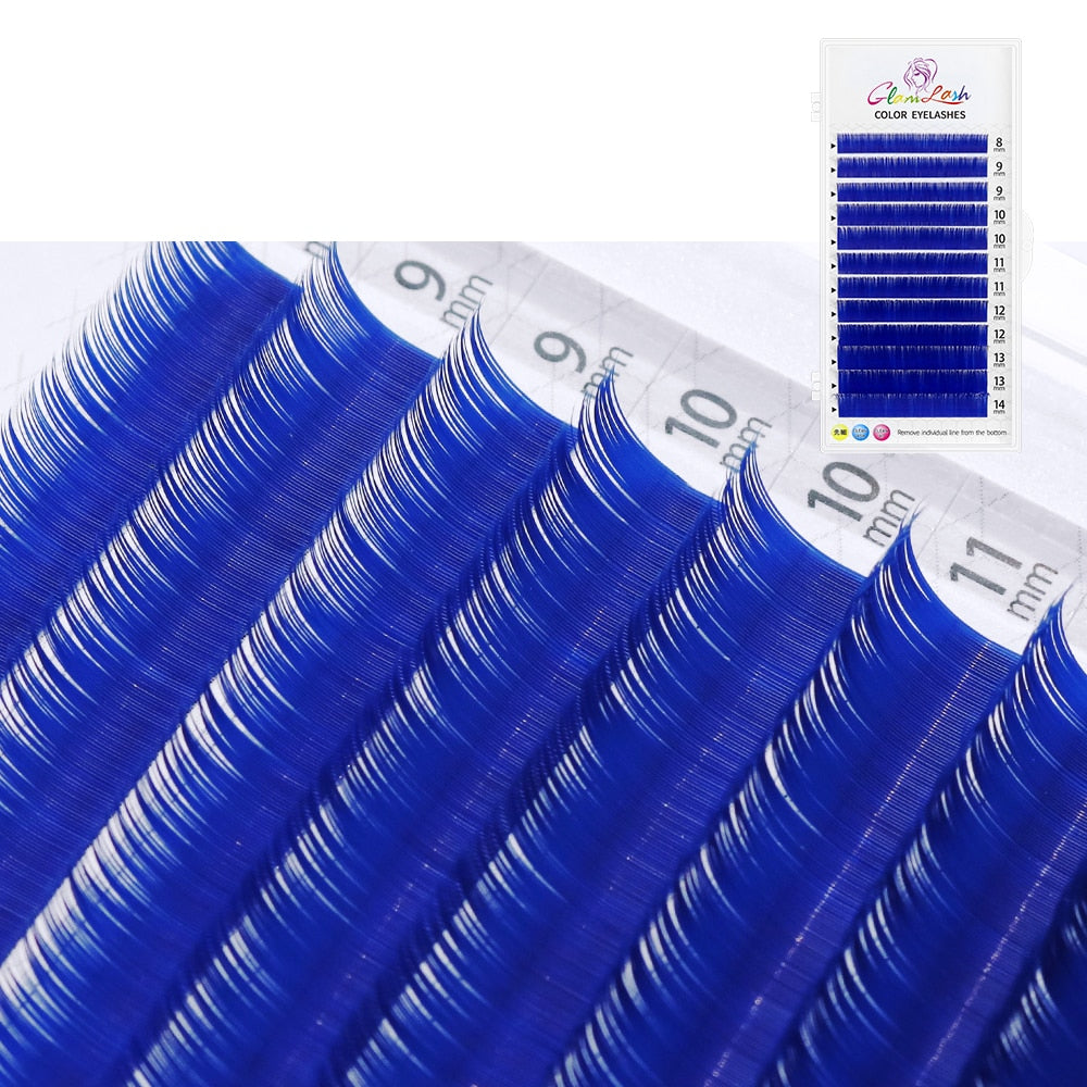 GLAMLASH Gradient Red Green Blue Purple Color Eyelash Extension Individual Faux Mink Ombre False Eye colored Lashes Makeup Tool