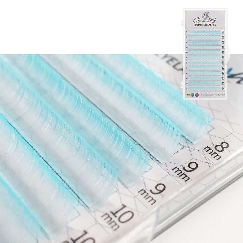GLAMLASH Gradient Red Green Blue Purple Color Eyelash Extension Individual Faux Mink Ombre False Eye colored Lashes Makeup Tool