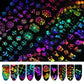 10Pcs/Set Stylish Nail Foil Abstract Transfer Decals