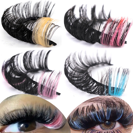 3D Ombre Mink Lashes Vegan Strip Lashes Natural Dramatic Fluffy Color