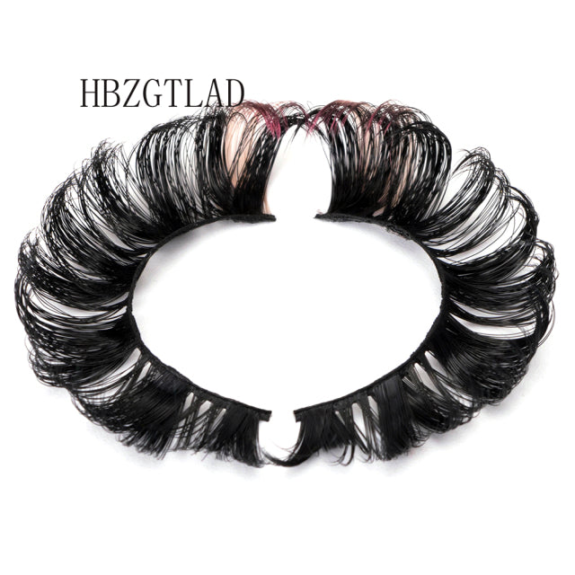 3D Ombre Mink Lashes Vegan Strip Lashes Natural Dramatic Fluffy Color