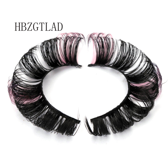 3D Ombre Mink Lashes Vegan Strip Lashes Natural Dramatic Fluffy Color