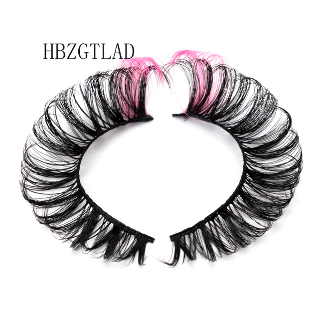 3D Ombre Mink Lashes Vegan Strip Lashes Natural Dramatic Fluffy Color
