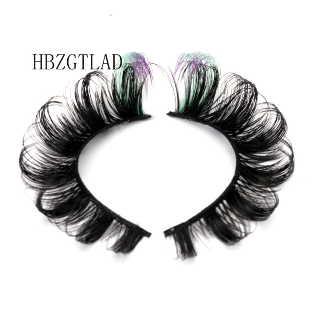 3D Ombre Mink Lashes Vegan Strip Lashes Natural Dramatic Fluffy Color