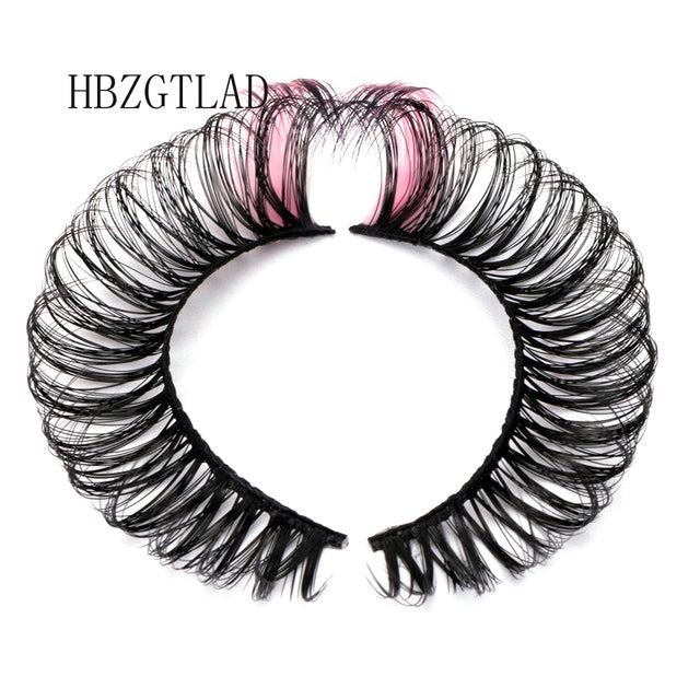 3D Ombre Mink Lashes Vegan Strip Lashes Natural Dramatic Fluffy Color