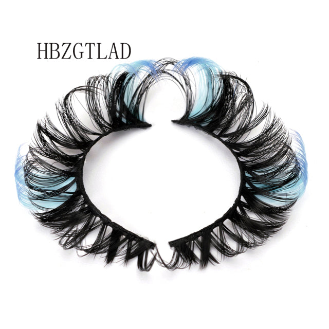 3D Ombre Mink Lashes Vegan Strip Lashes Natural Dramatic Fluffy Color