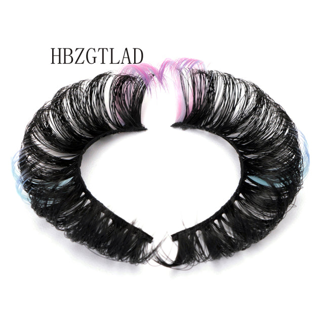 3D Ombre Mink Lashes Vegan Strip Lashes Natural Dramatic Fluffy Color
