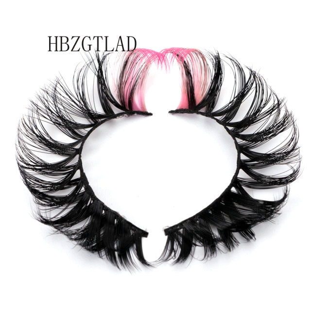 3D Ombre Mink Lashes Vegan Strip Lashes Natural Dramatic Fluffy Color