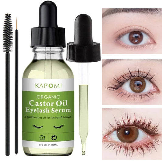 Natural Castor Oil Eyelash Growth Treatment Eyebrow Rapid Growth Liquid Essential Oil Makeup Liquid Eyelash Enhancer Serum